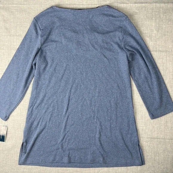 Heather Blue Splitneck Tunic Top Size Small - Picture 5 of 5